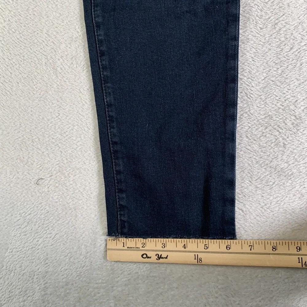 Old Navy Jeans Womens 2 Dark Wash High Rise Curvy OG Straight Distressed Raw Hem